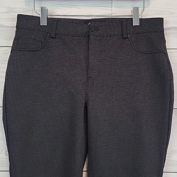 DKNY Gray Houndstooth Skinny Fit Ankle Pants Womens Size M - Picture 3 of 13